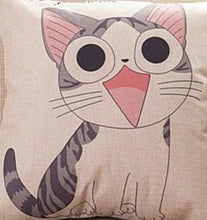 CAT PRINTED COTTON LINEN SOFA CUSHION