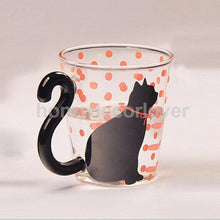 NOVELTY GLASS CAT MUG