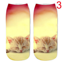 WOMEN'S CAT PRINTED ANKLE SOCKS