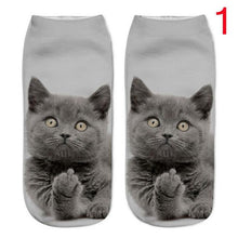WOMEN'S CAT PRINTED ANKLE SOCKS