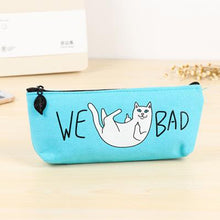 PASTEL CANVAS CAT PENCIL CASE