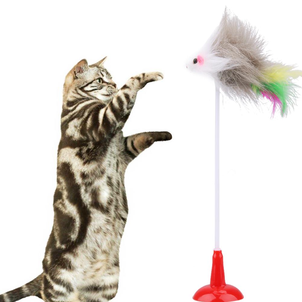 FUNNY PET CAT TOYS FEATHER PLUSH MOUSE